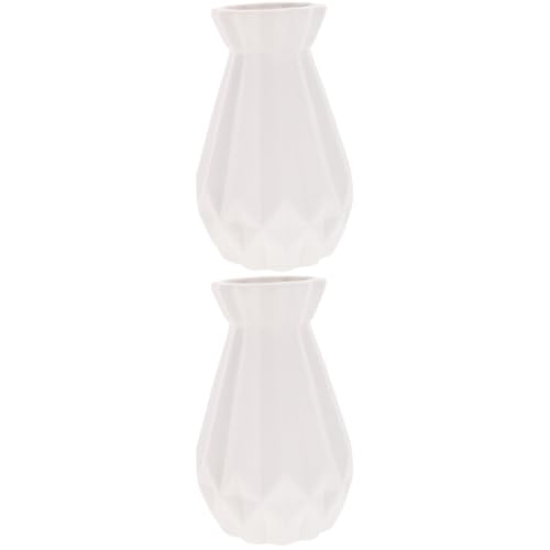 PRETYZOOM 2 Stück Mattiertes Vertikales Muster Keramikvase Für Zuhause Tafelaufsätze Donut Vase Kunstblumen Goldene Vase An Der Wand Montierte Röhrenvase Vasen Neutrale von PRETYZOOM