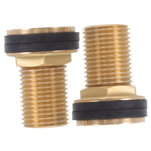 PRETYZOOM 2 Stück Messing Schottfitting Außengewinde zu Innengewinde mit Gummidichtung für Wassertanks Aquarien und Holzfässer Auslaufsicherer Tankverbinder mit Gewindeadapter PRETYZOOM 2 Stück Messing Schottfitting Außengewinde zu Innengewinde mit Gummidichtung für Wassertanks Aquarien und Holzfässer Auslaufsicherer Tankverbinder mit Gewindeadapter von PRETYZOOM