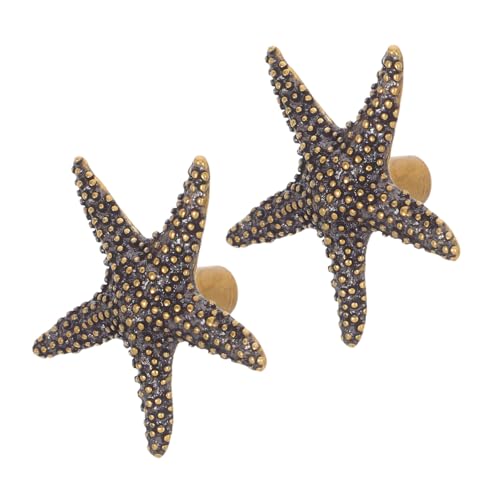 PRETYZOOM 2 Stück Messing Schubladengriffe Sternform Kleine Retro Kleiderschrankgriffe für Kinderzimmer Kommoden Türknöpfe Vielseitig und Einfach zu Montieren von PRETYZOOM