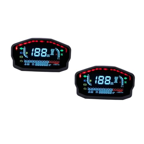 PRETYZOOM 2 Stück Motorrad Tachometer Digital LCD mit Wasserthermometer und Kilometerzähler Schwarz Vielseitig Einsetzbar für Motorräder Präzise Geschwindigkeits und Kraftstoffanzeige PRETYZOOM 2 Stück Motorrad Tachometer Digital LCD mit Wasserthermometer und Kilometerzähler Schwarz Vielseitig Einsetzbar für Motorräder Präzise Geschwindigkeits und Kraftstoffanzeige von PRETYZOOM
