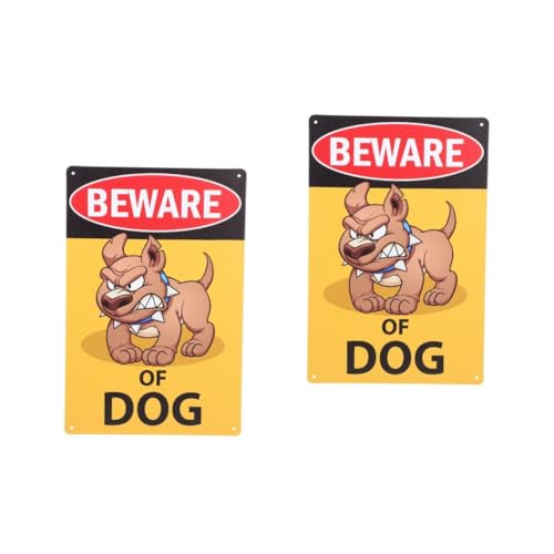 PRETYZOOM 2 Stück Rustikales Warnschild Vorsicht Hund aus Eisenblech Wetterfestes Gartenschild mit Sichtbarem Muster Hundewarnung für Garten Innenhof und Hundehütte Effektive Warnung für von PRETYZOOM
