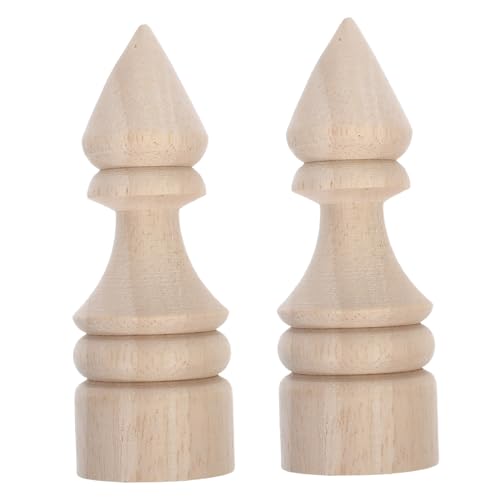 PRETYZOOM 2 Stück Säulendekorationsspaltenkopf Endstücke Für Gardinenstangen Aus Holz Endstück Aus Holz Hausdekoration Finials Vorhangstab Finial Vorhangstabfinials Holzknäufe Khaki Hölzern von PRETYZOOM