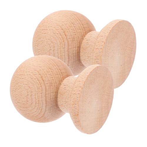 PRETYZOOM 2 Stück Säulenmöbel Bed -Post -finials Bettabschluss Holzdekor Dekorative Finials Ende Der Enddübelkappe Aus Holz Runde Ersatzknäufe Zaunknäufe Holzknäufe Zum Basteln Khaki Holz von PRETYZOOM