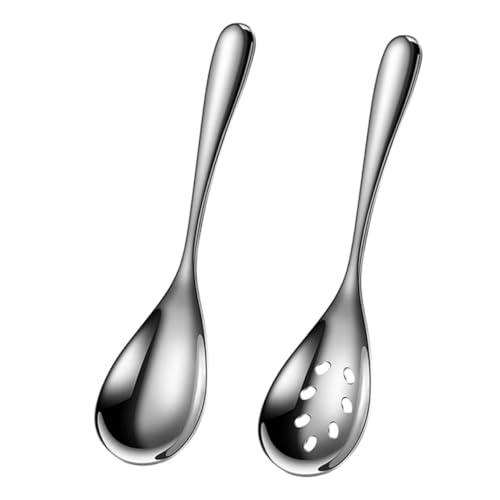 PRETYZOOM 2 Stück Servierlöffel Schlitzlöffel für Buffet Dinner und Festlichkeiten Langlebige Küchenutensilien Spülmaschinenfest Ergonomisches Design von PRETYZOOM