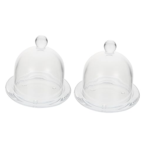 PRETYZOOM 2 Stück Teiliges Kuchenhaube mit Tablett Transparenter Dessert und Brot Abdeckhaube Staubdicht Langlebig und Sicher für Zuhause Hochzeitstorten Partys Bäckereien und Buffets von PRETYZOOM
