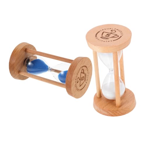 PRETYZOOM 2 Stück Teiliges Minuten aus Glas und Holz Kreative Sandtimer für Präzises Zeitmanagement Multifunktional als Küchentimer und Schreibtisch Dekoration Langlebig und Elegant von PRETYZOOM