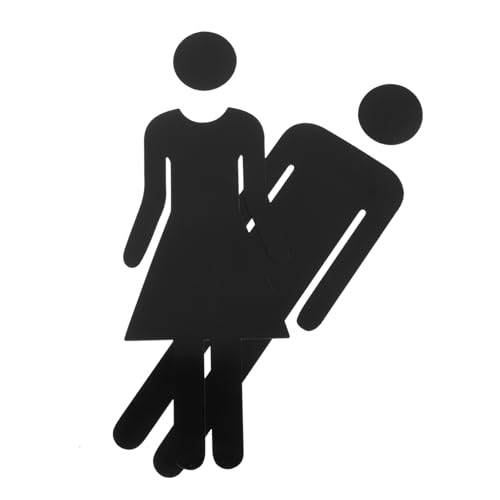 PRETYZOOM 2 Stück Teiliges Toilettenschild Selbstklebend Schwarz Langlebiges Badezimmer Türschild zur Wc Identifikation Geeignet für Hotel Restaurant Geschäft und Toiletten von PRETYZOOM