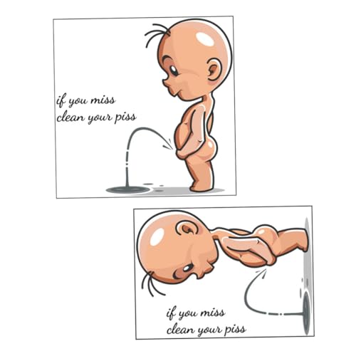 PRETYZOOM 2 Stück Toiletten Wand und Fensteraufkleber Kinderlustig Peeing Boy Decal Mehrzweck Wc Sticker Selbstklebend Schadstofffrei für Badezimmer und Kindergarten von PRETYZOOM