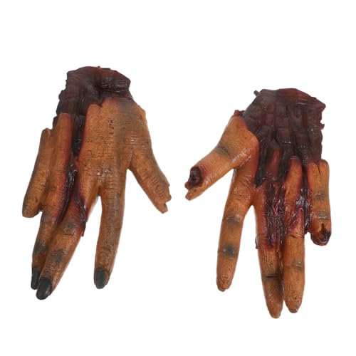 PRETYZOOM 2 Stücke Halloween Deko Blutige Fake Hände Realistische Horror Requisiten für Gruselige Partys Haunted House Zubehör PRETYZOOM 2 Stücke Halloween Deko Blutige Fake Hände Realistische Horror Requisiten für Gruselige Partys Haunted House Zubehör von PRETYZOOM