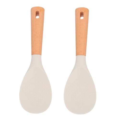 PRETYZOOM 2 Stücke Reislöffel Aus Silikon Antihaftbeschichteter Reislöffel Reisschaufeln Aus Silikon Japanische Reiskelle Silikonreisschöpfer Sushi-paddel Reiskelle Löffel Küchenlöffel Buche von PRETYZOOM