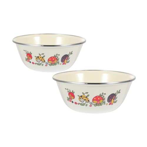 PRETYZOOM 2-teiliges Set Retro Schmalz Becken Emaille Rührschüssel Instant Ramen Nudel Schüssel Suppe Schüssel PRETYZOOM 2-teiliges Set Retro Schmalz Becken Emaille Rührschüssel Instant Ramen Nudel Schüssel Suppe Schüssel von PRETYZOOM