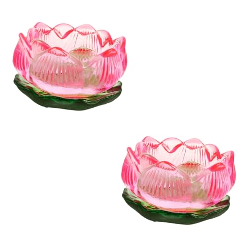 PRETYZOOM 2St Glasierte Butterbasis kerzenhalter Home Decoration lotusblüte teelichthalter Lotus Blüte Kerzenleuchter Kerzenkasten Romantische Kerzen Lotus-Ornament Esstisch-Mittelstück von PRETYZOOM