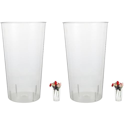 PRETYZOOM 2St Transparente Acrylvase acrylvasen vase groß Transparente Blumendekoration große pflanzkübel vase Gross ungewöhnlich Tisch mit künstlichen Blumen Vasenschmuck wache Blumenvase von PRETYZOOM