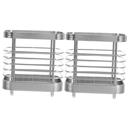 PRETYZOOM 2St zahnbürstenhalter aus Edelstahl ablagekörbe kühlkorb einkaufskorb Essstäbchen Küchenorganisator Besteck-Abtropfhalter an der Wand montiert Ablaufkasten Wäscheständer Tischset PRETYZOOM 2St zahnbürstenhalter aus Edelstahl ablagekörbe kühlkorb einkaufskorb Essstäbchen Küchenorganisator Besteck-Abtropfhalter an der Wand montiert Ablaufkasten Wäscheständer Tischset von PRETYZOOM