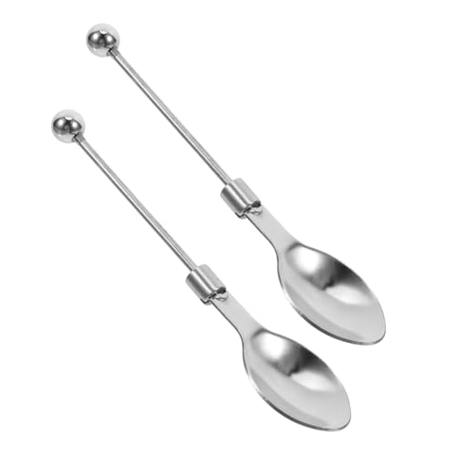 PRETYZOOM 2er Set Perlen Teelöffel Für Rostfrei Rühren Aufsehen Party Besteck Lärm Aufschlag Wurstlöffel Abendessen Kochen Haushaltsgeschirr Kaffeelöffel 201 Edelstahl Silver von PRETYZOOM