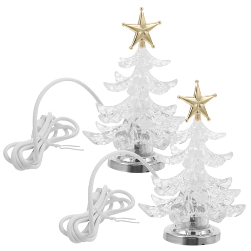 PRETYZOOM Einzigartiges Weihnachtsbaum-nachtlicht 2er-pack Usb-lampe Farbenfrohes für Schlafzimmer und Wohnzimmer von PRETYZOOM