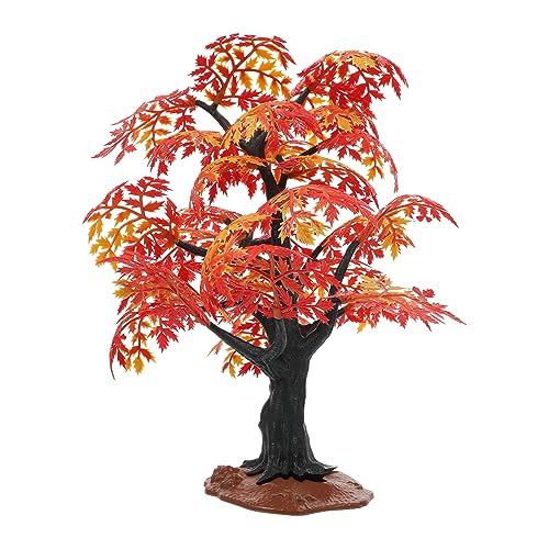 PRETYZOOM 2st Ahorn-Modell Maßstabsgetreue Modellbäume Kunstpflanze Frühlingskünstlicher Tischbaum Kleine Pflanzen Künstliche Pflanzen Und Blumen Baummodelldekor Miniatur Geformt Rot Plastik von PRETYZOOM