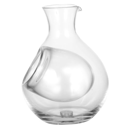 PRETYZOOM 2st Eiskrug Sieb Stand Japanische Weinflasche Whiskey-schnapsspender Weinausgießer Karaffe Weindekanter Mit Deckel Belüften Sake-gläser Weinzubehör Bleifreies Glas Weiß von PRETYZOOM