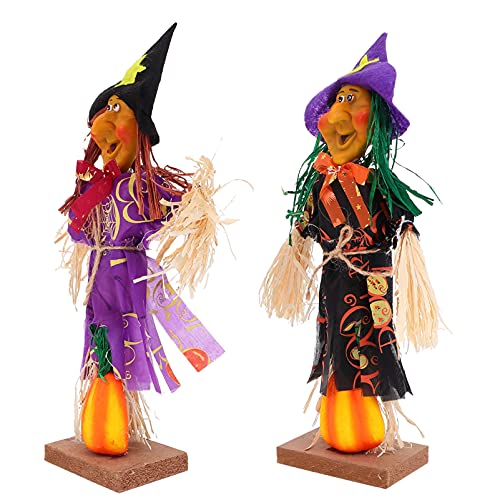 PRETYZOOM 2st Vogelscheuche Ornament Halloween- -schmuck Gruselige Halloween-Vogelscheuche Geisterfestschmuck Figuren Wohnkultur Vogelscheuche Dekor Hexendekor Spielzeug Stroh Esstisch von PRETYZOOM