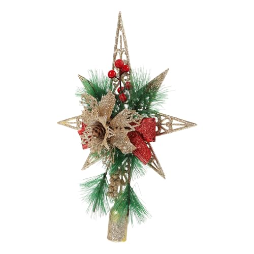 PRETYZOOM 2st Weihnachtsbaumspitze Stern Explodierende Sternspitze Weihnachtsbaum Aus Rattan Christbaumspitze Gold Stern-weihnachtsbaumspitze Weihnachtsbaumspitzenhalter Topper Plastik von PRETYZOOM