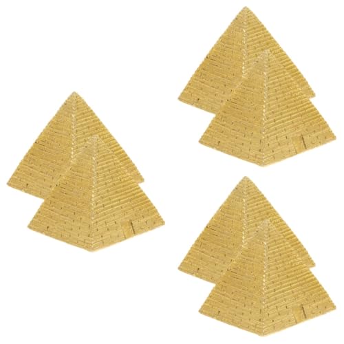 PRETYZOOM 3 Sätze Pyramiden-Ornament Dekorative Spiegel Für Die Wanddekoration Spiegel Wanddekoration Pyramidenverzierung Tischpyramide Figur Dekorative Pyramide Golden Harz 2 Stück * 3 von PRETYZOOM