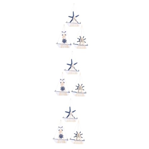 PRETYZOOM 3 Sätze Segelmodell Ornament Wohnzimmerdeko Tischdeko Esstisch Tischdekoration Segelboot Thematisiert Schiff Innenausstattung Mediterranes Nautisches Bootsmodell Holz 3 Stück * 3 von PRETYZOOM