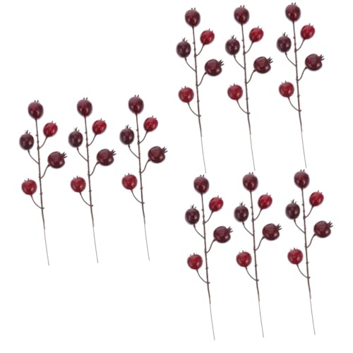 PRETYZOOM 3 Sätze Simulierte Granatapfelstecklinge Weihnachtsdeko Kunstpflanze Weihnachtsbaumdekorationen Bankette Mit Stechpalmenblumen Simulation Granatapfel Christbaumschmuck 3 Stück * 3 von PRETYZOOM