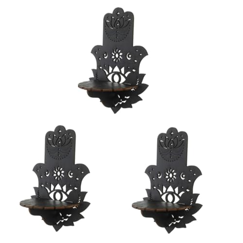 PRETYZOOM 3 Stück Crystal Display Shelf Wandmontierter Kleiner Holzregal für Ätherische Öle und Perfekter Dekorationsstand für Wohnzimmer Schlafzimmer von PRETYZOOM