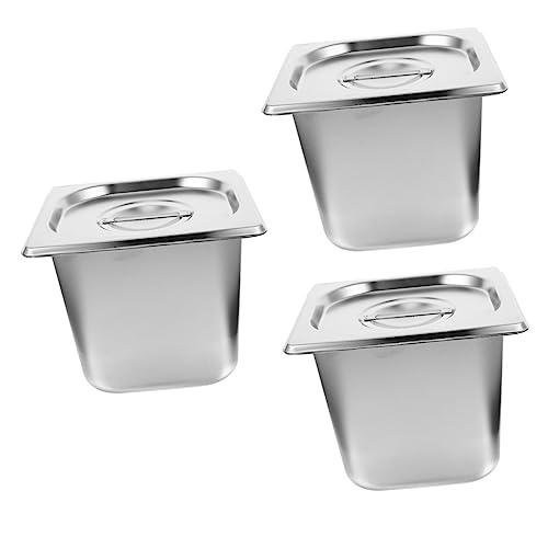 PRETYZOOM 3 Stück Edelstahl Speisebeckenbehälter Mit Deckel Buffetpfanne Servierpfanne Mit Deckel Edelstahl Buffettablett Buffet Speiseteller Catering Pfannen Mit Deckel Hotelpfanne PRETYZOOM 3 Stück Edelstahl Speisebeckenbehälter Mit Deckel Buffetpfanne Servierpfanne Mit Deckel Edelstahl Buffettablett Buffet Speiseteller Catering Pfannen Mit Deckel Hotelpfanne von PRETYZOOM