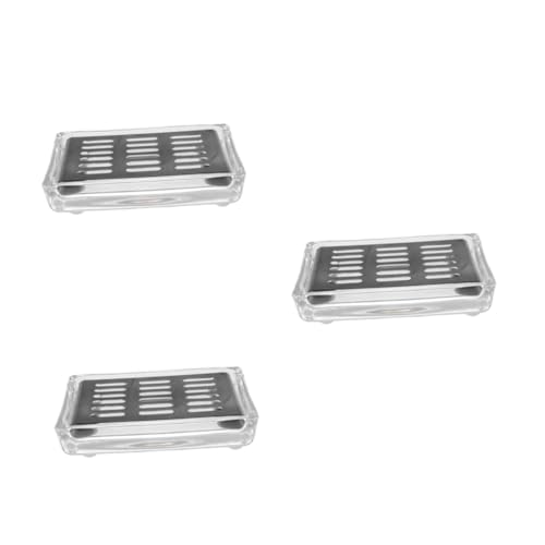 PRETYZOOM 3 Stück Glasseifenhalter Duschseife Seife Abflussschale Seifenabtropfgestell Schwamm-Abtropfgestell Seifenbehälter Seifenschale Handseifenhalter Seifenspender Rostfreier Stahl PRETYZOOM 3 Stück Glasseifenhalter Duschseife Seife Abflussschale Seifenabtropfgestell Schwamm-Abtropfgestell Seifenbehälter Seifenschale Handseifenhalter Seifenspender Rostfreier Stahl von PRETYZOOM