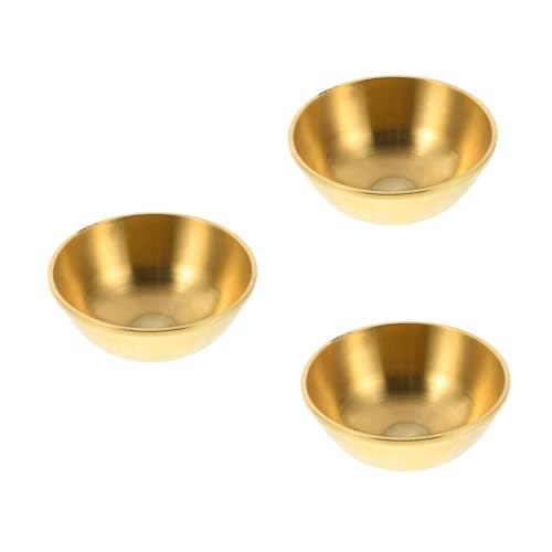PRETYZOOM 3 Stück Messing -Servierschale Votiv-Teelichthalter tibetische Altarschale Opferschale für den Altar Altarbecher Schmuckschale Opferschale für Weihwasser Religionsbehälter Golden von PRETYZOOM