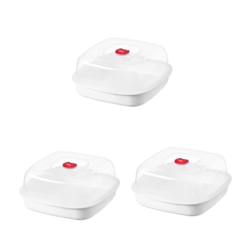 PRETYZOOM 3 Stück Mikrowellen Dampfgarer aus Hochwertigem Material mit Lüftungslöchern Praktischem Dampfkorb Schnellem Dampfgaren für Fisch und Gemüse Mikrowellengeeignet Sicher und Einfach von PRETYZOOM