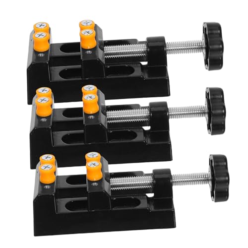 PRETYZOOM 3 Stück Multifunktionaler Befestigungsclip Mini-Schraubstockklemme Schmuckstopf Desktop -Arbeitsklemme Klemmschraubstock Schraubstockklemme für den Tisch Aluminiumlegierung Schwarz von PRETYZOOM