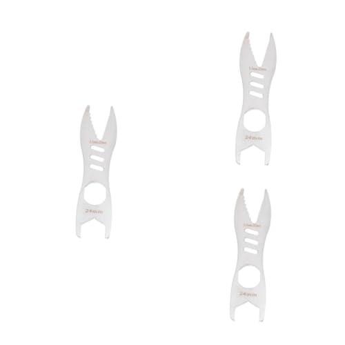 PRETYZOOM 3 Stück Multifunktionsschlüssel Multi-schraubenschlüssel-werkzeug Kompakte Schraubenschlüssel Spanner -werkzeug Flaschenöffnerschlüssel Kompaktschlüssel Silber Stahl von PRETYZOOM