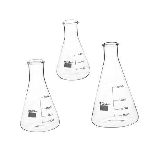 PRETYZOOM 3 Stück Teiliges Labor glasflaschen Hochborosilikatverstärktem Glas Konische Erlenmeyer flaschen mit Klarem Maßstab für Präzises Messen und Vielseitige Chemische Experimente PRETYZOOM 3 Stück Teiliges Labor glasflaschen Hochborosilikatverstärktem Glas Konische Erlenmeyer flaschen mit Klarem Maßstab für Präzises Messen und Vielseitige Chemische Experimente von PRETYZOOM