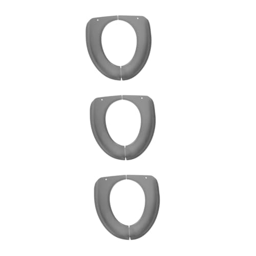 PRETYZOOM 3 Stück Toilettenspüler Tragbares Toilettenkissen zusammenklappbare toilettenauflage Reisetoilettensitzabdeckungen Toilettensitzabdeckung aus Kunststoff Plastik Dunkelgrau von PRETYZOOM