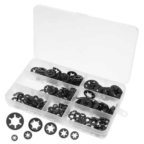 PRETYZOOM 340 Stück Teiliges Sicherungsring Edelstahl Innere Zahnscheiben Schnellverschlüsse für Maschinenbau und Industrie zur Vibrationsdämpfung und Isolierung Zufällige Zufällige Farbe von PRETYZOOM