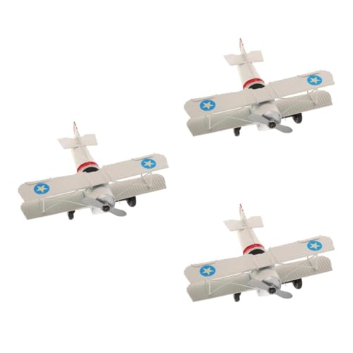 PRETYZOOM 3St Flugzeugmodell Ornament Faltbare Ventilatoren künstlich Atemwege Ding für kinderspielzeug Flugzeugmodellbausätze für Erwachsene Flugzeugverzierung Eisen Weiß von PRETYZOOM