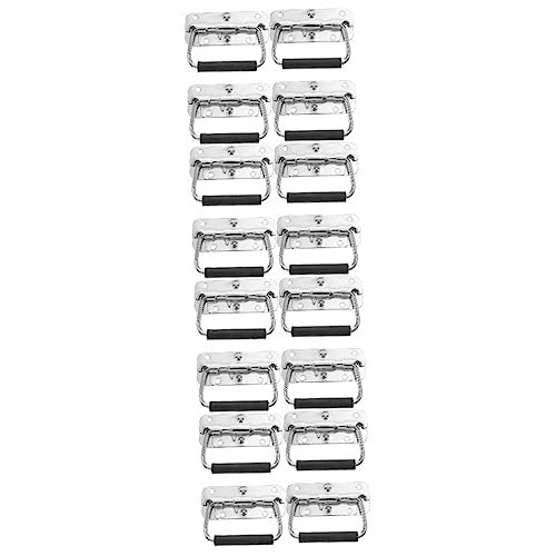 PRETYZOOM 4 Sätze Federgriff Boot Aluminium Belastete Zieht Form Schwarz Griffe Ziehgriff Küchenschrank Griffe Halterung Ersatz Gebürstet Heavy Duty Griff Silber 4 Stück * 4 von PRETYZOOM