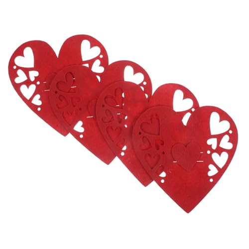 PRETYZOOM Bestecktasche Mit Süßem Herz-design Geschirr-utensilienhalter Für Familienessen Valentinstagsdeko von PRETYZOOM