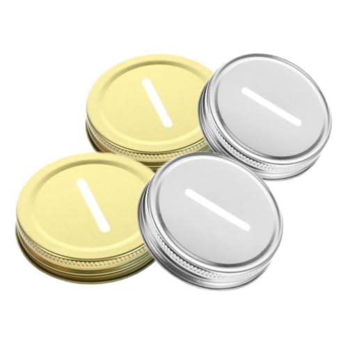 PRETYZOOM Metalldeckel für Einmachgläser Schlitz 4er-pack Einfach Anzubringende Deckel Zum Sparen von PRETYZOOM