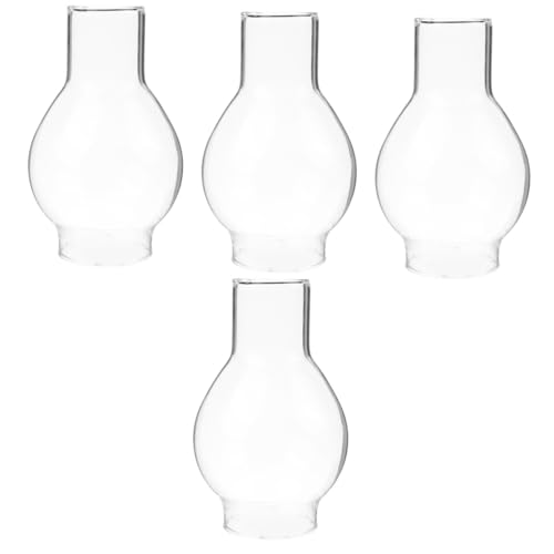 PRETYZOOM 4 Stück Glas Kerzenlampenschirm Schreibtisch Glasschirme Klare Kerzenhalterhülse Klare Kerzenröhrenschirme Klare Glaskerzenabdeckungen Kerzenversorgung Offene von PRETYZOOM