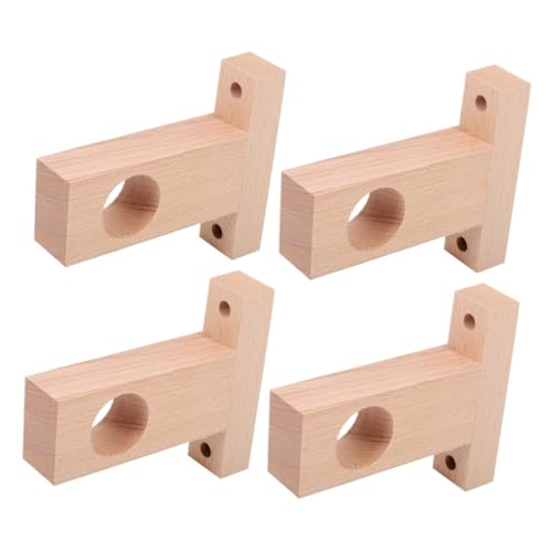 PRETYZOOM 4 Stück Holz Gardinenstangenhalter T Förmige Stabile Klemmhalter Teiliges für Duschvorhänge Schrankstangen Einfache Montage Langlebige Halterung von PRETYZOOM