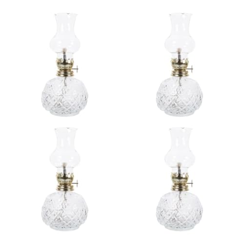 PRETYZOOM 4 Stück Kerosinlampe Wachswärmer antikes ovale Lampenschirme alte Lampe schlafzimmerlampe tischlampe The Desk lamp Table Lamps Retro-Öllampe Öllampe aus Weiß von PRETYZOOM