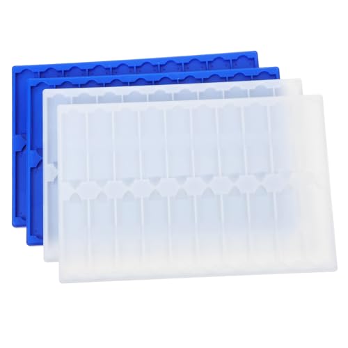 PRETYZOOM 4 Stück Mikroskop objektträger tablett mit Fächern Stapelbare Kunststoffhalter für Geordnete Aufbewahrung von Glasobjektträgern Je Tablett Weiß Blau von PRETYZOOM