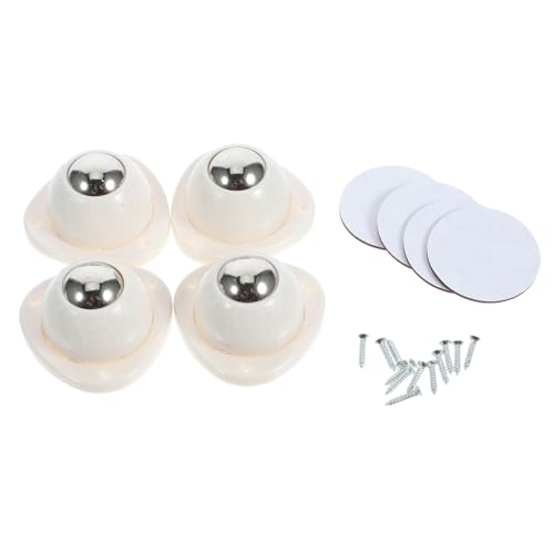 PRETYZOOM 4 Stück Möbelrollen Selbstklebende Lenkrollen Teppichrollen Für Kleingeräte Mini Stahlstuhlrollen Lenkrolle Selbstklebende Räder Lenkrollen Für Mülleimer Abs Weiß von PRETYZOOM