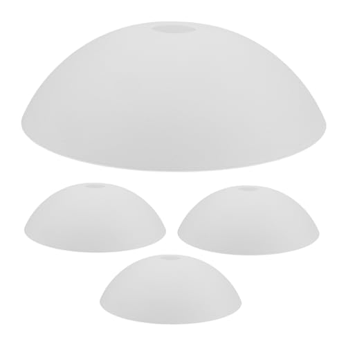 PRETYZOOM 4 Stück PVC Lampenschirme Halbrund Cremefarben Minimalistisches Design Weiche Lichtdiffusion für Wohnzimmer Schlafzimmer Moderne Steh und Hängeleuchten von PRETYZOOM