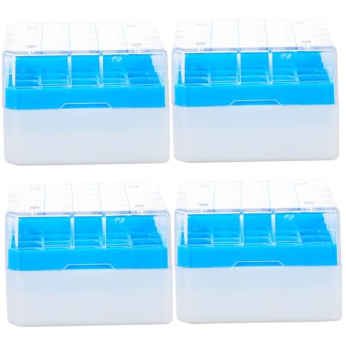 PRETYZOOM 4 Stück Pc Gefrierrohr-aufbewahrungsbox Fächer Stapelbare Cryovial Box mit Sicherem Verschluss Transparent für Laborproben und Ultratiefkühlung Wiederverwendbar und Langlebig von PRETYZOOM