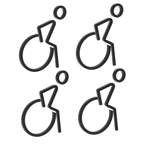 PRETYZOOM 4 Stück Schilder Für Behinderte Schilder Für Toiletten Toilettenschilder Behindertentoiletten Schild Rollstuhlgerechtes Badezimmerschild Unisex von PRETYZOOM