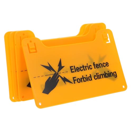 PRETYZOOM 4 Stück Teiliges Warnschild für Elektrozaun Langlebiges Kunststoffschild mit Hoher Sichtbarkeit Klare Hochspannungswarnung Wetterfest mit Vorgebohrten Löchern zur Einfachen von PRETYZOOM